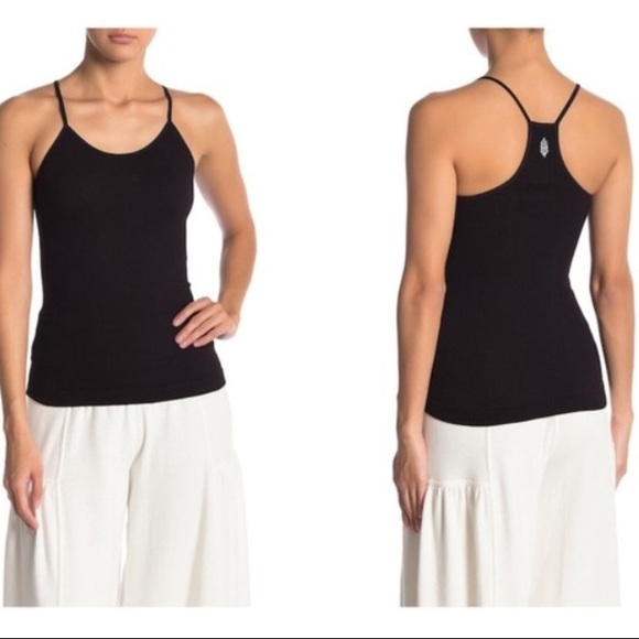 🆕Free People Black Ribbed Racer Tank - Picture 3 of 8